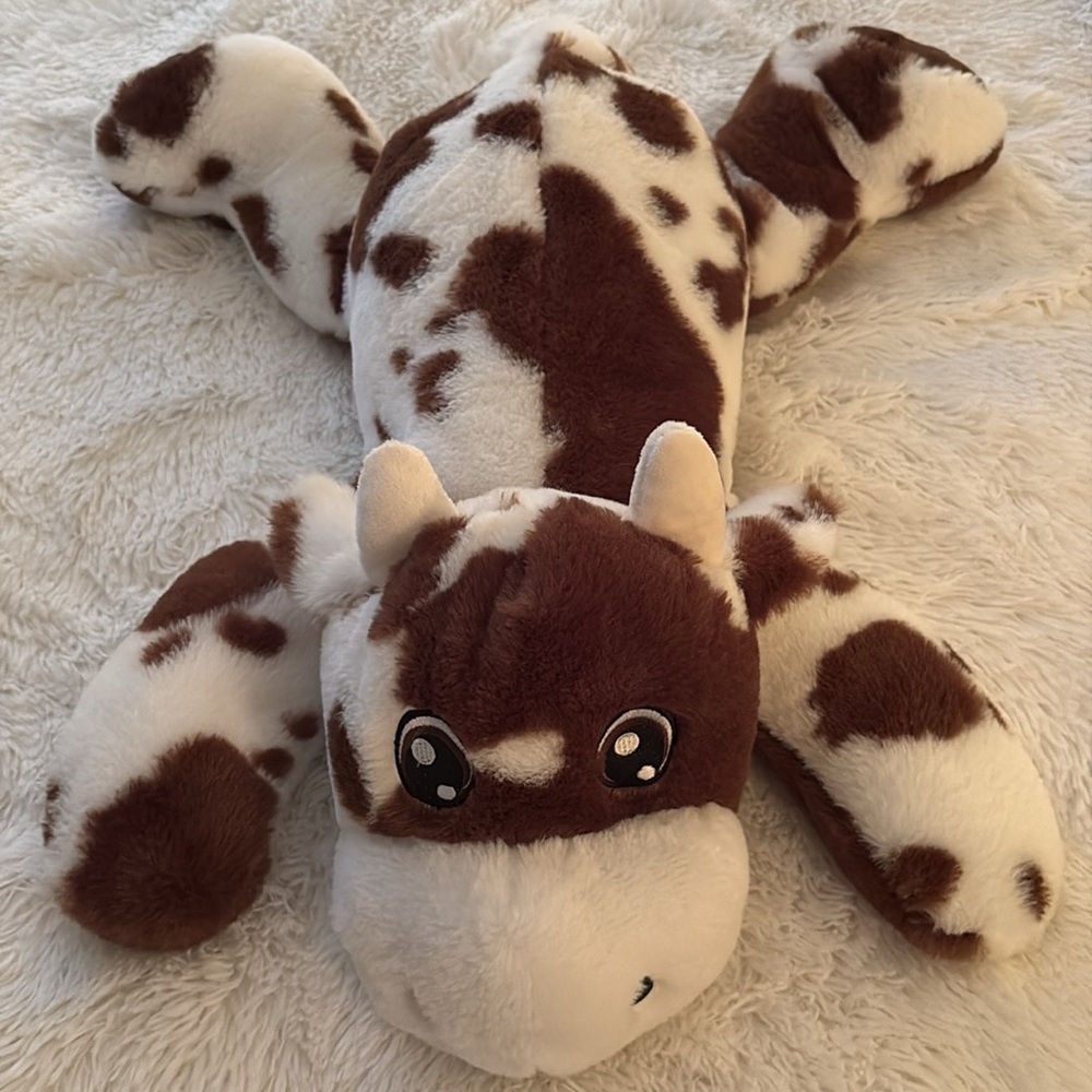 Plush Cow 🐄 Stuffed Animal Toy 🐮 Brown and White NWOT